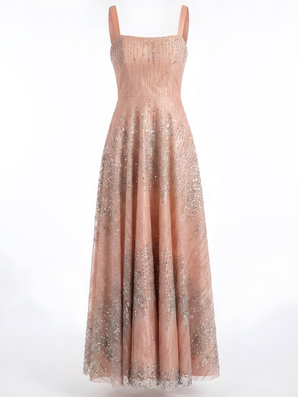 Say Yes to the Prom - Macy's Elegant Rose Gold /Nude Multi Sequin Prom Dress